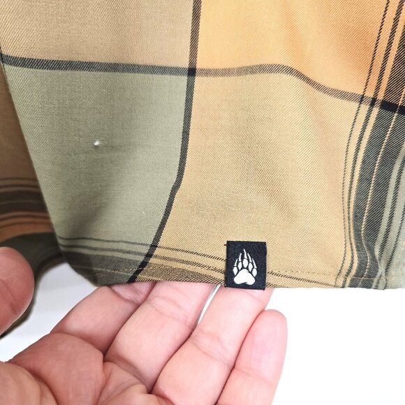 Alaskan Hardgear Men 2XL Relaxed Fit Plaid Khaki Button Front Long Sleeve Shirt - Picture 4 of 10